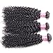 ALI JULIA 3 Bundles Brazilian Virgin Curly Hair Weave 7A Grade 100% Unprocessed Human Hair Weft Extensions Natural Color 95-100g/pc Mixed Length