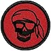 Retro Red and Black Pirate Skull Patrol Patch - 2