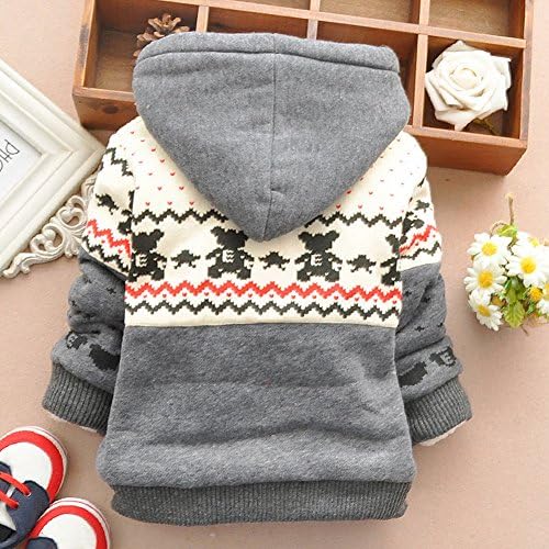 TOSHOO Kids Baby Boys Girls Thick Hoodie Coat Outwear Jacket (12(Advice 2.5-3 Years), Grey)