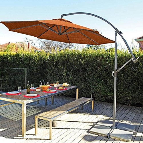 Coolaroo Round Cantilever Umbrella, Terracotta, 10-Foot