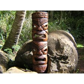 DOUBLE HEADED MASK 39 - ACACIA WOOD - OCEAN TIKI