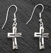 Pack of 4 Dimensions of Christ Silver Crossfish Earring Pairs 1"