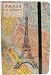 Cavallini Eiffel Tower & Map Diary Small notepad with elastic closure