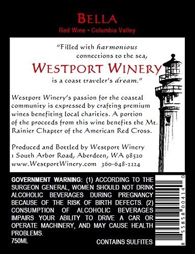 2010 Westport Winery "Bella" Red Blend (Benefits the Mt. Rainier Chapter of the American Red Cross) 750 mL