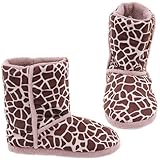Chatties Giraffe Animal Print Bootie Style Slippers for Women