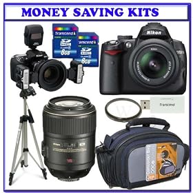 Nikon D5000 12.3 MP DX Digital SLR Camera with 18-55mm f/3.5-5.6G VR Lens + Nikon Telephoto AF Micro-Nikkor 105mm f/2.8G ED-IF AF-S VR (Vibration Reduction) Autofocus Lens + R1C1 Wireless Close-Up Speedlight Flash System with Commander SU-800 (Macro Kit A) + Willoughby's Dental/Medical Accessory Bundle