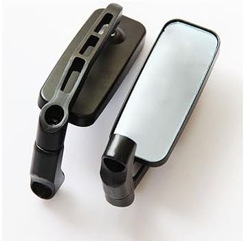 【クリックで詳細表示】【取得NG】選べる 2色 バイク 汎用 カスタム ミラー スクエアー タイプ 取付穴 8 / 10 mm 径 正 ネジ 逆 ネジ ヤマハ 車 対応 左右 セット (1.ブラック)： カー＆バイク用品