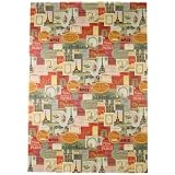 Paris Label Collage Vintage Cavallini Papers Decorative Wrap, 20 by 28 inches
