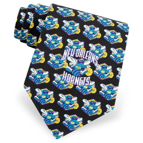 Men's New Orleans Hornets Logo Silk Tie by NBA in Black