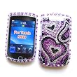 BlackBerry Torch 9800 & 9810 (AT&T) Snap-on Protector Hard Case Rhinestone Cover "Bling Bling Purple Love" Design