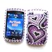 BlackBerry Torch 9800 & 9810 (AT&T) Snap-on Protector Hard Case Rhinestone Cover "Bling Bling Purple Love" Design