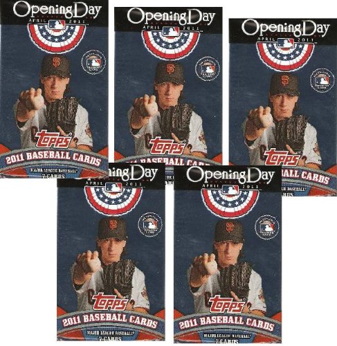 5 PACK LOT : 2011 Topps Opening Day Baseball 