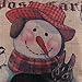 LINKWELL 45x45cm Shabby Chic Look Merry Christmas Collection Deer Christmas Tree Santa Claus Snowman Rabbit Burlap Pillow Case Cushion Cover with 1pc Coaster (CC618)
