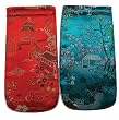 Chinese embroidered eyeglass cases - set of 2 assorted colors