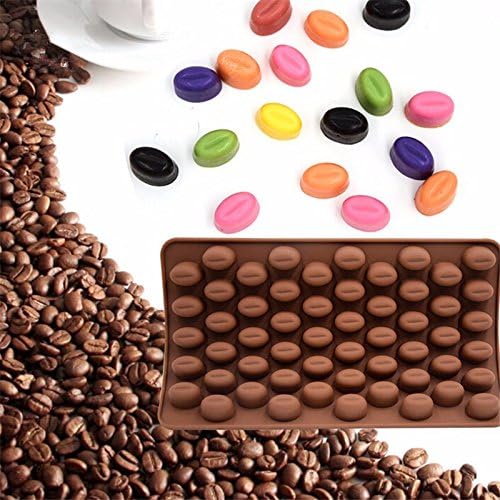 HT BAKEWARE | 55 Holes Coffee Bean Chocolate Silicone Mold