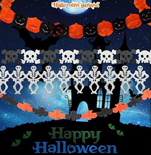 Perfect Halloween Party Decorations ,Pumpkin The Spider Gost The Bat Skull Garland For Party