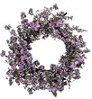 Grand blossom and berry wreath in lavender
