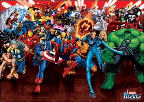 Marvel Heroes – Giant Poster (Captain America, Thor, Spider-Man, Wolverine, Iron Man…) (Size: 55″ x 39″)