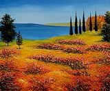 Art Reproduction Oil Painting - Other Great Artists: Summer Time Field - Standard 20x24 - Hand Painted Canvas Art