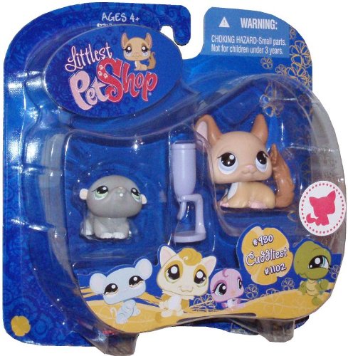 Littlest Pet Shop Cuddliest Hamster #980 and Chinchilla #1102