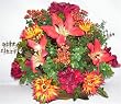 Silk Tiger Lily, Peony & Gerber Daisy Flower Arrangement