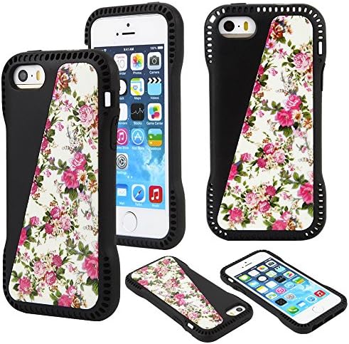 Electrovic Elegant and Graceful 2 in 1 Floral Pattern Case for Iphone5 and 5s (Red)
