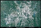 Laminated Dallas & Fort Worth, Texas satellite poster photo print view map: 36