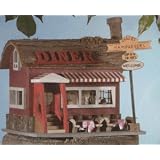 DINER BIRDHOUSE WOOD BIRD FEED HOUSE FEEDER BIRDFEEDER