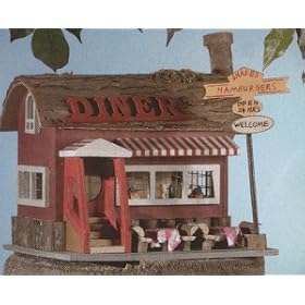 DINER BIRDHOUSE WOOD BIRD FEED HOUSE FEEDER BIRDFEEDER from Lawn Ornaments