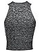 Awesome21 Women's High V-Neck Knitted Crop Top