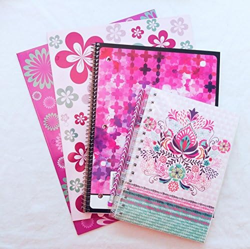 Fab Fuchia Floral Notebooks and Folders School Supply Set