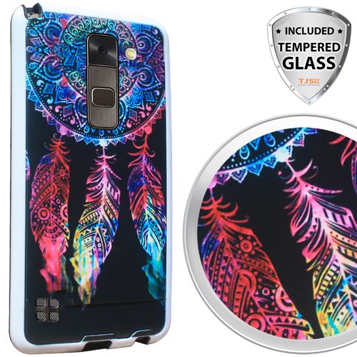 LG G Stylo 2 (2016 Release) Case, LG Stylus 2 LTE Case With TJS® Tempered Glass Screen Protector Included, Dual Layer Shockproof Tough Brushed Hybrid Armor Drop Protection Case Cover (Catcher)