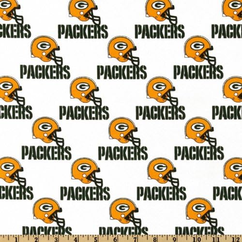 NFL Cotton Broadcloth Green Bay Packers Green/Yellow Fabric By The Yard