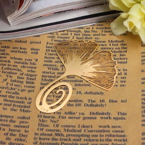 woooo® 1pcs Ultra Thin Ginkgo Leaf Book Mark Clip Metal Plated Paper Book Marker