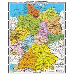XXL 1,95 Meter - Original handgezeichnete Deutschland politisch mit Lifetime Update Zertifikat - by Wenschow since 1908 - antireflex-entspiegelt laminiert (riesen gro�es Poster Deutschland Wandkarte Gro�format)
