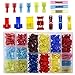 Glarks 400pcs 22-10 Gauge Nylon Heat Shrink Waterproof Electrical Insulated Quick Splice Spade Butt T-Tap Crimp Terminals Connectors Assortment Set