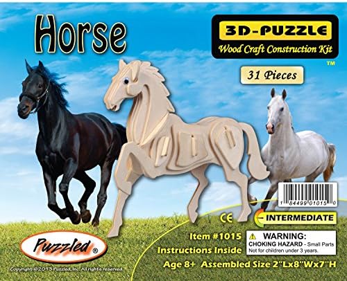 YinheMed DIY 3D Wooden Puzzle - Horse Cedarwood - Handmade Jigsaw Woodcraft Kit Wooden Handcraft Educational Products Wooden Art Intarsia