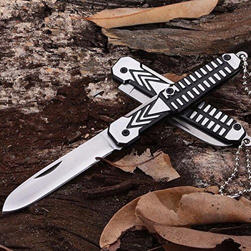 GAOSHUILIN® Tactical Folding Knife Gold Titanium Coating Stainless Steel Blade Knife Fruit And Craft Knife (Black)