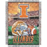 Illinois Fighting Illini NCAA Woven Tapestry Throw (Home Field Advantage) (48x60)