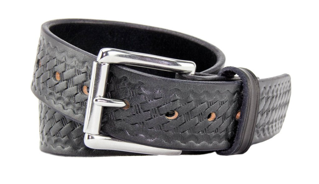 Ultimate Concealed Carry Leather Gun Belt Black Basket Weave Size 42
