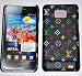 Samsung Galaxy S2 I9100 Black Rainbow Coated Canvas Hardshell Case Cover