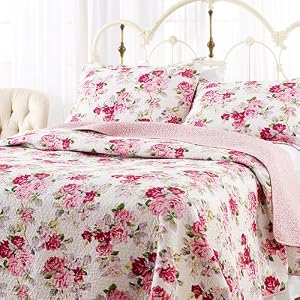 Laura Ashley Lidia Quilt Set, Pink, Full/Queen