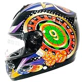 Las Vegas Rider Motorcycle Full Face Helmet Black DOT
