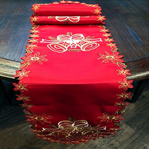 Golden Red Table Runer (Red, 14 x 88 ")