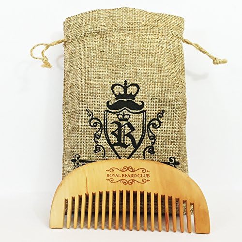 Wooden Beard Comb - Peach wood wide tooth pocket size beard combs by Royal Beard Club.
