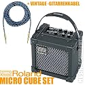 ROLAND Micro Cube SET inkl. 6m Vintage Kabel von Musik-Schubert - Batterie-Verstärker mit Amp-Modeling - der beliebte Gitarrenverstärker für unterwegs mit zahlreichen eingebauten BOSS-Effekten