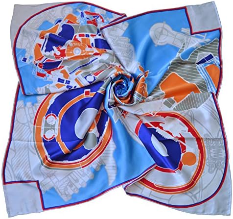 Baoshidi Scarf, the Scent of Flowers, Grace Luxury Fashion 100% Silk Scarf Elegant Color Perfect Gift Soft Shawl Neck Wrap Accessory (Large, Blue Red)