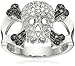 Amazon Collection Sterling Silver Diamond Skull Ring (1/10 cttw, I-J Color, I2-I3 Clarity)