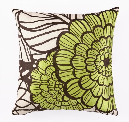 Trina Turk Embroidered Jungle Bloom Pillow, Green, 20