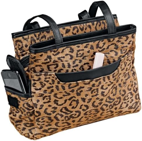 WalterDrake Leopard Patch Suede Leather Handbag